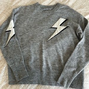 Lighting bolt light gray sweater